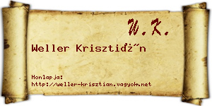 Weller Krisztián névjegykártya